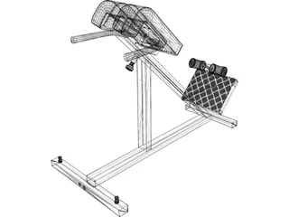 Lumbar Hyperextensions Bench 3D Model