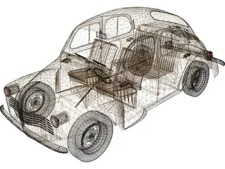 Renault 4CV (1946) 3D Model