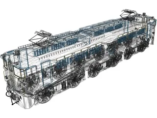 Sakura Blue Train 3D Model