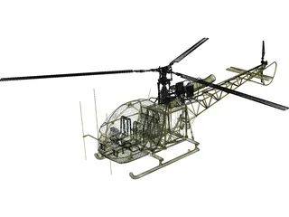 Aerospatiale Se313 Alouette II 3D Model