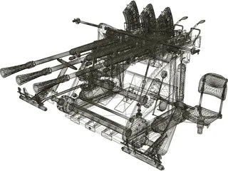 Type 96 Japanese Triple AA Gun (25 mm) 3D Model