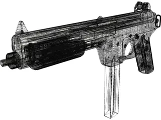 Walther MPL Submachinegun (9 mm) 3D Model