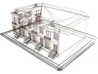 St. Louis-style Homes or Apartments 3D Model