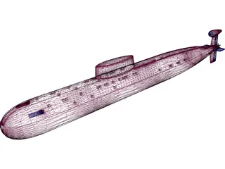 Sierra Class Submarine 3D Model