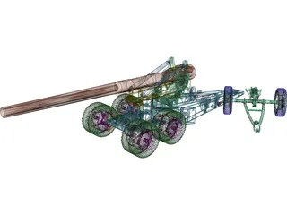 M1 Gun (155 mm) 3D Model