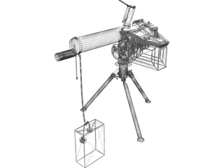 Browning Machine Gun Water Cooled (30 cal) 3D Model