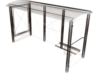 Bus Shelter 3D Model