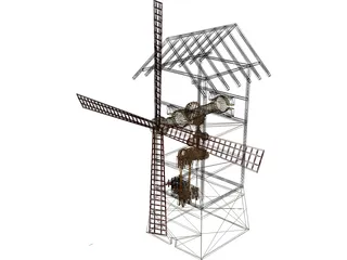 Windmill Wood 3D Model