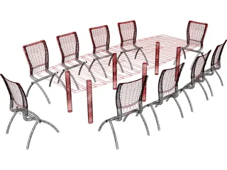 Knoll Conference Table and Chairs 3D Model