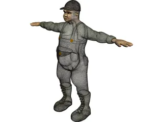 Fat Worker 3D Model