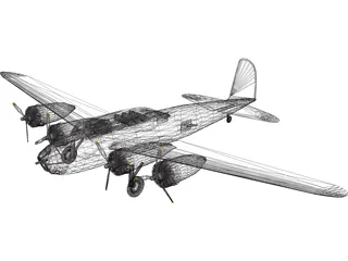 Boeing B-17-A Flying Fortress 3D Model