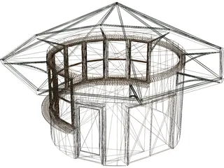 Kiosk Structure Model 3D Model