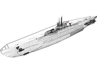 DKM U-boat type VII 3D Model