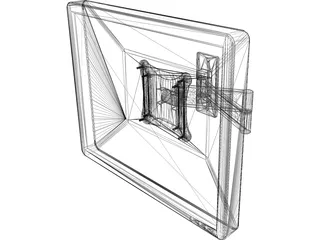 Dell 1704FPVt Monitor with Peerless LCS-KLA Wall Mount Arm 3D Model