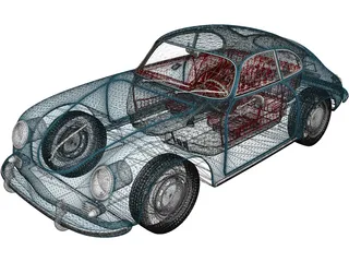 Porsche 356A Coupe (1955) 3D Model