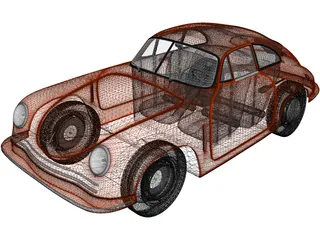 Porsche 356 Coupe (1948) 3D Model