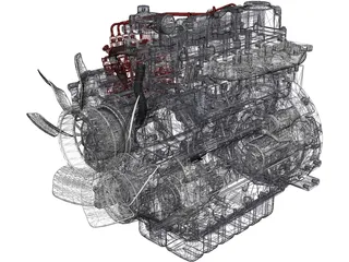 Kubota V3600 Engine 3D Model