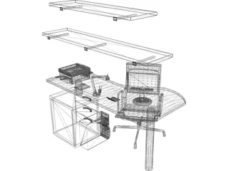 Office Work Space 3D Model