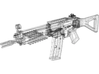 Sig552 Commando 3D Model