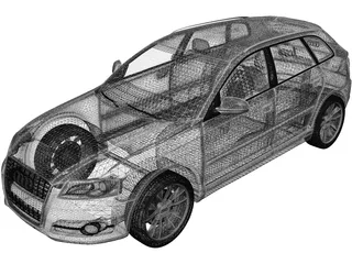 Audi A3 Sportback (2011) 3D Model