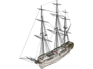 Glorieux French Ship 3D Model