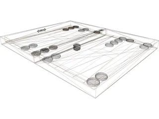 Backgammon Game 3D Model