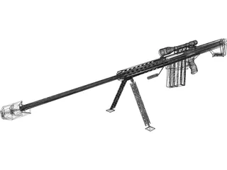 M82A1 Barrett .50 BMG 3D Model