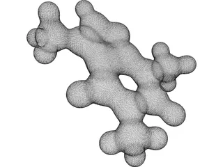 Caffeine Molecule 3D Model