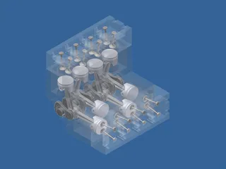 Engine V8 3D Model