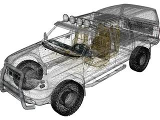 Nissan Navara D22 Double Cab (2002-2005) 3D Model