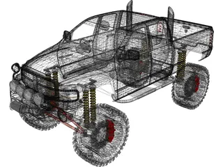 Dodge Ram Offroad (2007) [Lifted] 3D Model