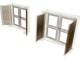 Double Shutter Window 3D Model