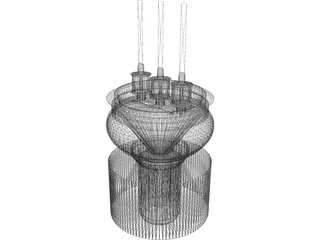 Air cooled transmitter triode 3D Model