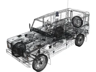 Land Rover Defender 110 Gendarmerie 3D Model