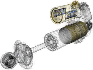 Ohlins 25MKII FSAE Stroke Damper 3D Model preview