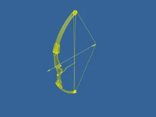 Drawn Hunting Bow 3D Model