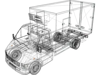 Volkswagen LT Refrigerator 3D Model