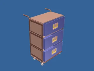 Trolley with removable drawer units 3D Model