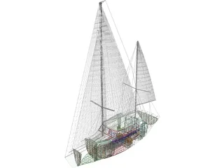 Yacht Langedrag 3D Model