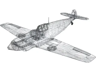 Messerschmitt Bf-109B Bertha 3D Model