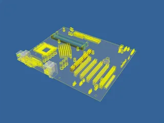 PC Motherboard - Asus a7n8x deluxe 3D Model