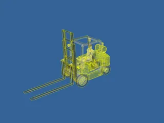 Forklift YALE with Operator 3D Model