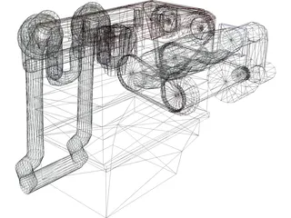 Engine Honda VTEC DOHC 3D Model