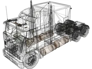 International 9600 Cabover 3D Model