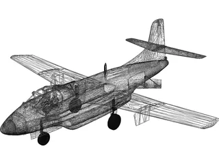 Douglas F3D-2 Skyknight 3D Model