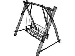 Swing Wooden Chair 3D Model