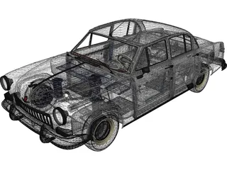 GAZ 21 Russian Classic Car 3D Model