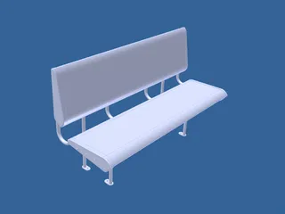 Polycarbonate Train Seat 3D Model