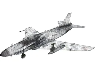 SAAB J-32E Lansen 3D Model