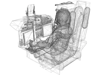 Fighter Cockpit with Seat 3D Model